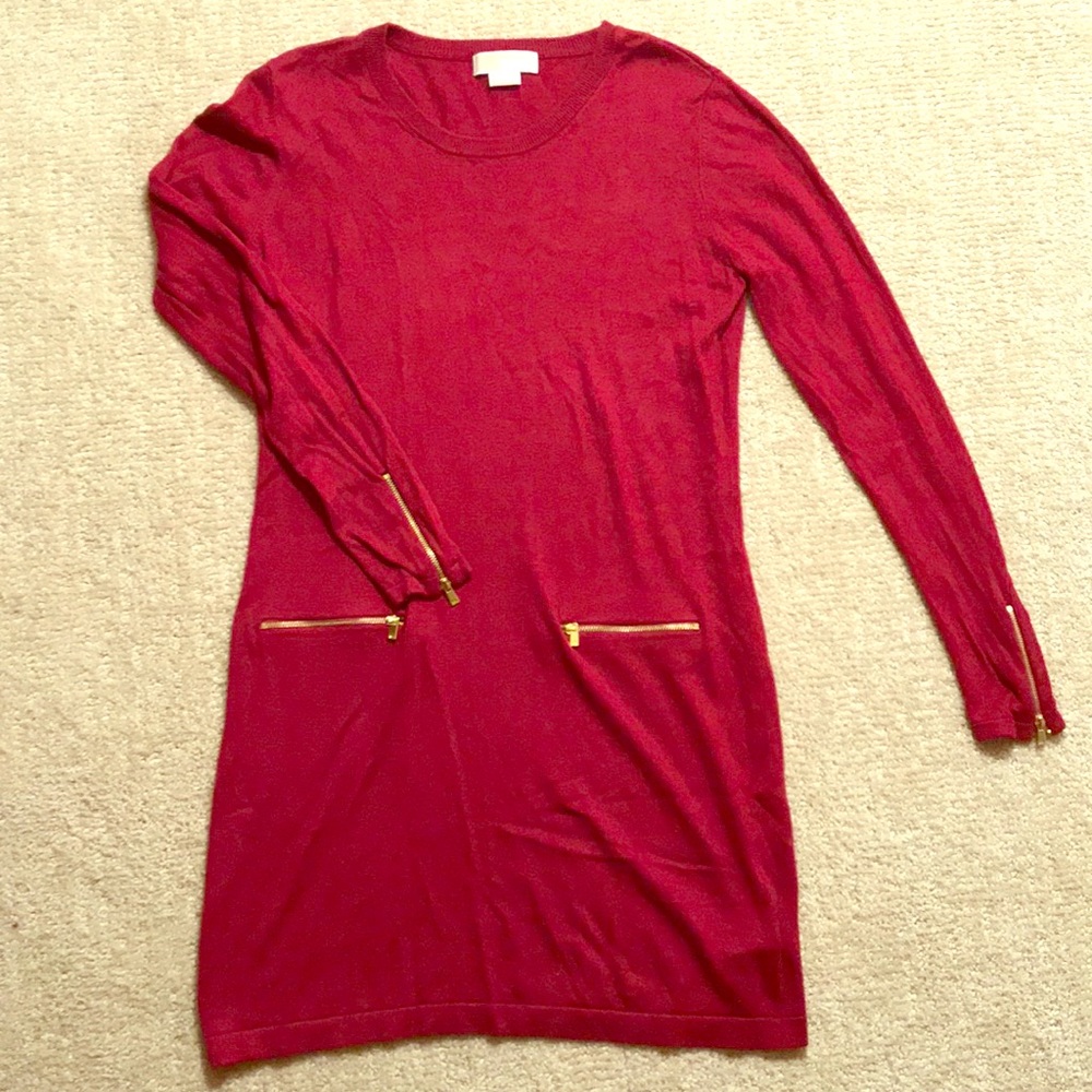 Red Michael Kors Sweater Dress